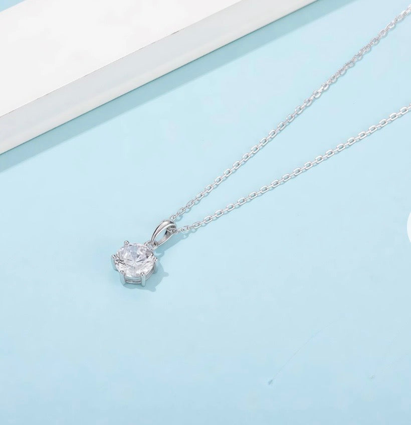 Moissanite Stud Necklace