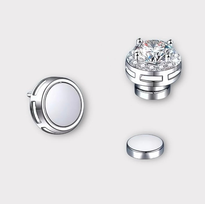 Moissanite Magnetic Halo Earrings