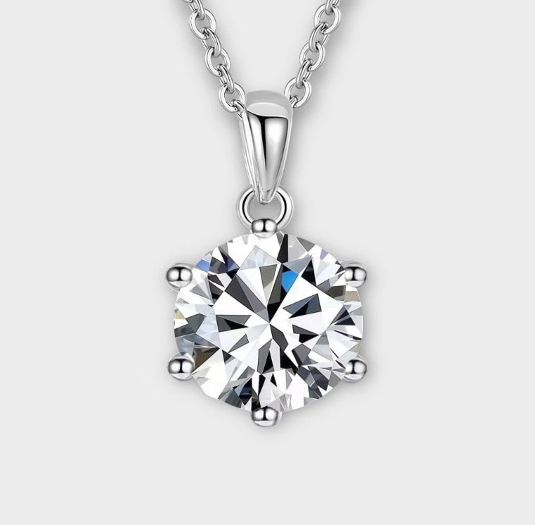 Moissanite Stud Necklace
