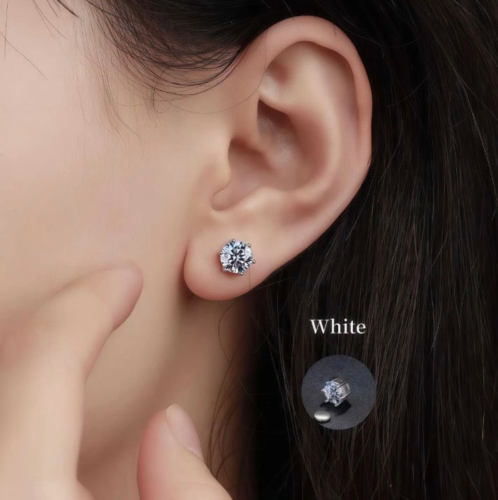 Moissanite Magnetic Stud Earrings