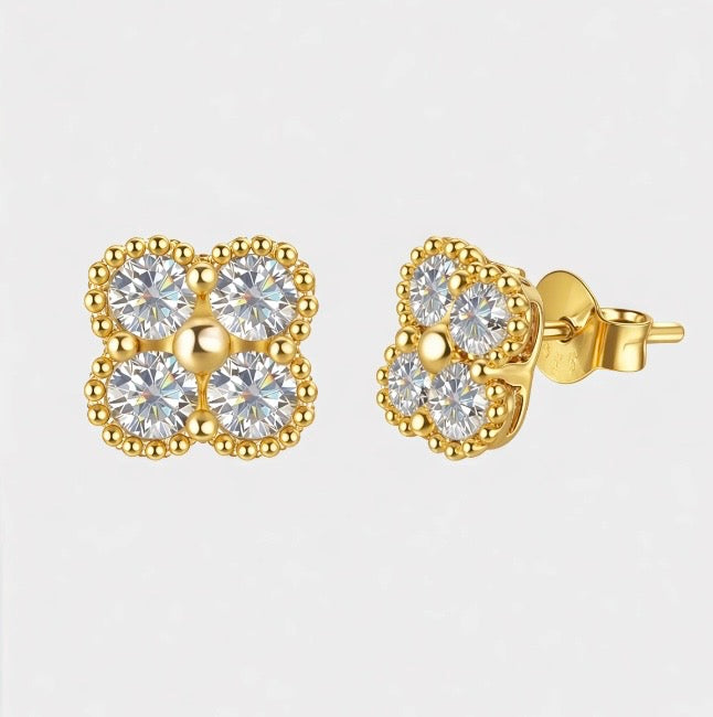 Moissanite Clover Earrings
