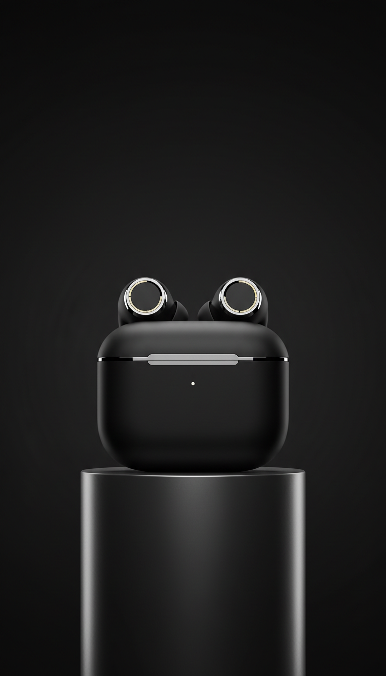 Matte Black AirPods Pro Chrome Detail