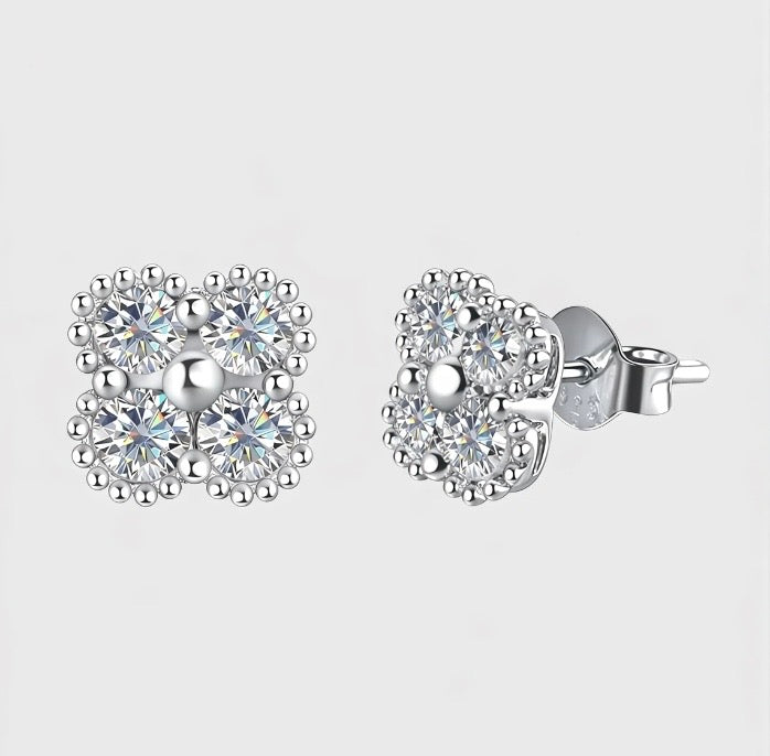 Moissanite Clover Earrings