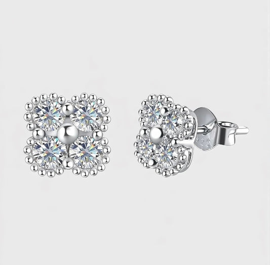 Moissanite Clover Earrings
