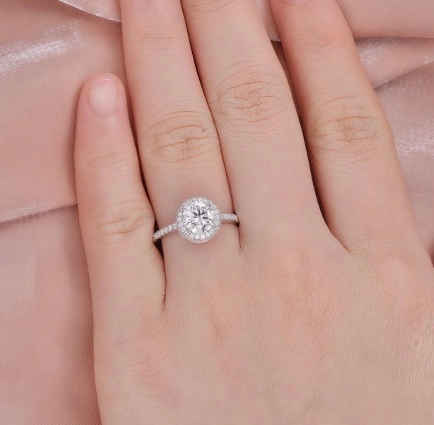 Moissanite Halo Ring