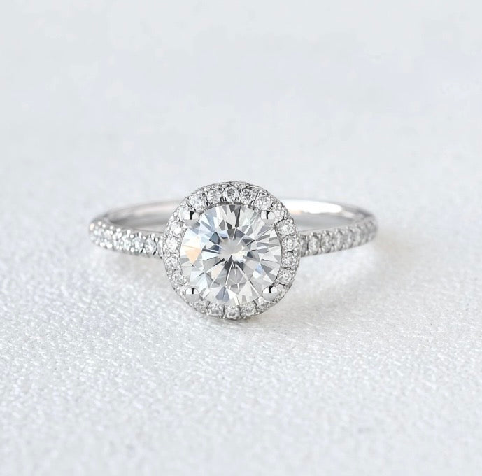 Moissanite Halo Ring