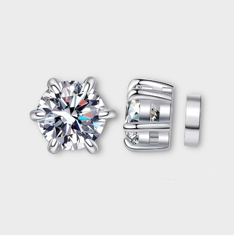 Moissanite Magnetic Stud Earrings