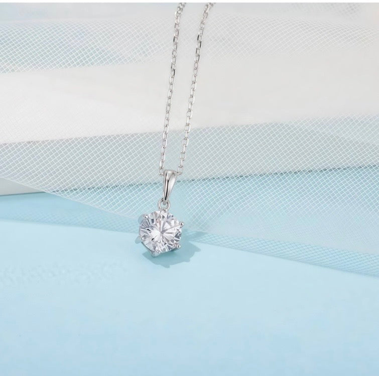 Moissanite Stud Necklace