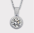 Moissanite Halo Necklace