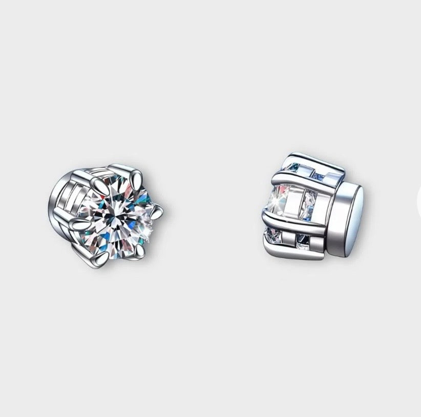 Moissanite Magnetic Stud Earrings