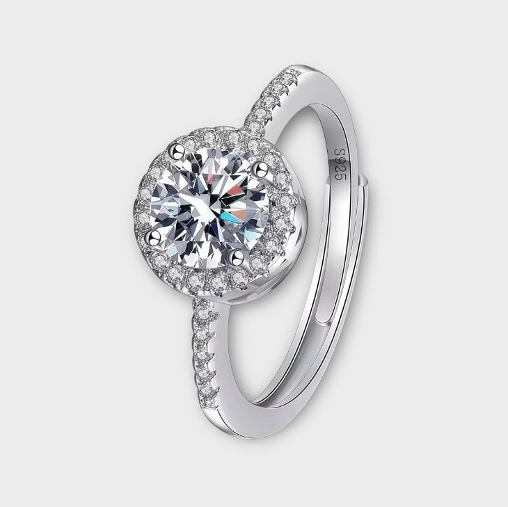 Moissanite Halo Ring