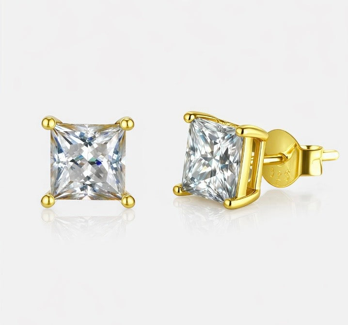 Princess Cut Moissanite Earrings